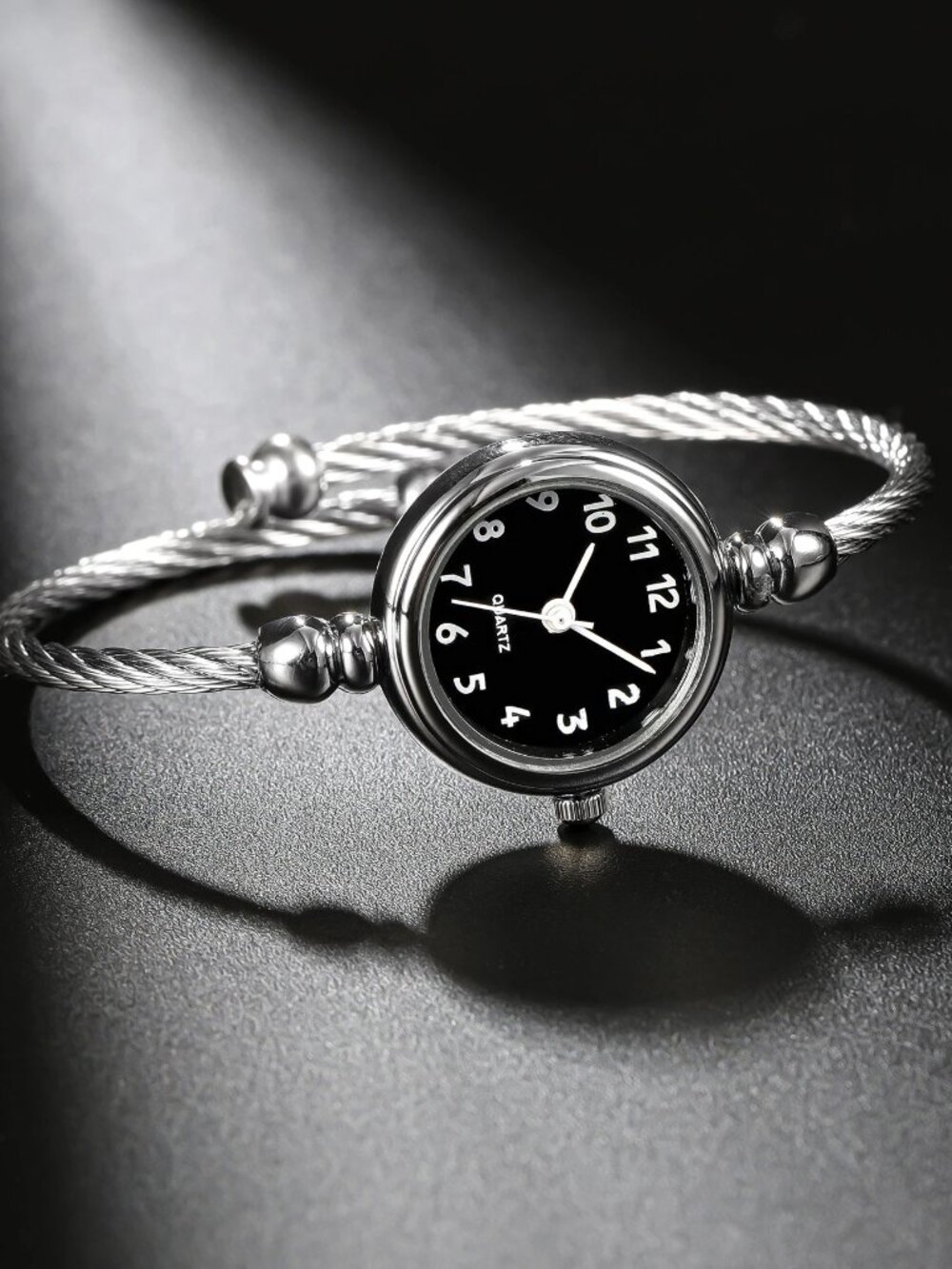 Roman Women's Black and Grey bracelet  Watch